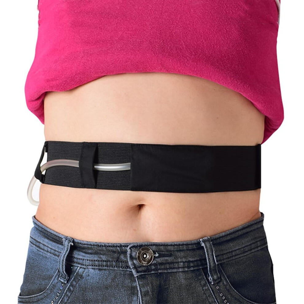 Black Pd Belt For Peritoneal Dialysis Catheter Stretchy Abdominal Holder Adjustable For Secure Dialysis Line For Peg-G