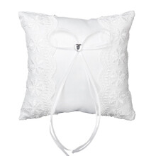 15 X 15 Cm Ringkissen Aus Satin Mit Perlmuttblüten Für Hochzeit