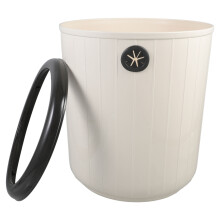 Plastikmülleimer Beige Retro Minimalistisch Öffnung 1