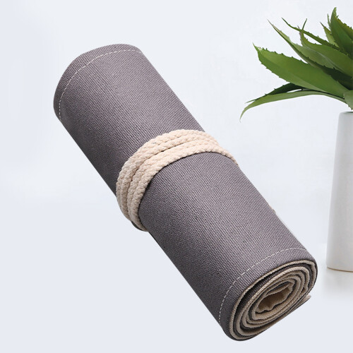 Canvas Stift Vorhang Organizer Bleistiftetui Buntstifte Grau 2