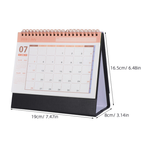 Calendrier 2026 Noir Épais Design Pliable Moderne 1