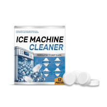 Ice Machine Cleaner Descaler Tablets, 12-Pack, for Nugget Ice Makers, Nickel Safe Cleaning Kit, Countertop White