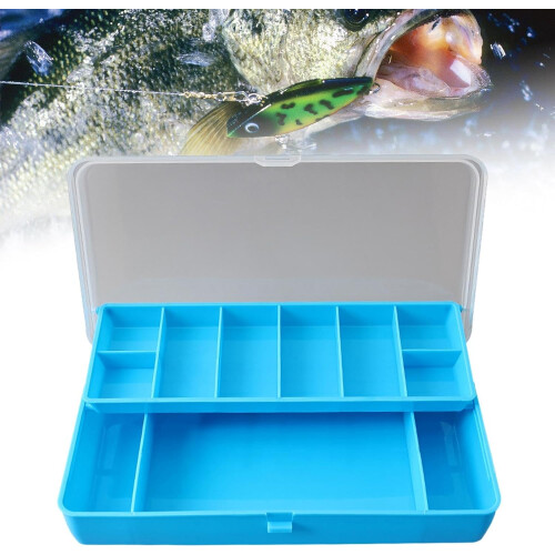 Portable Fishing Tackle Box Blue, Multi-Layer Bait Organization Compartments, Compact Layered Storage 1