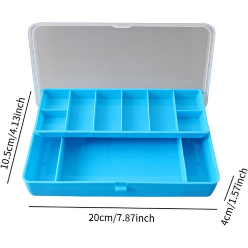 Portable Fishing Tackle Box Blue, Multi-Layer Bait Organization Compartments, Compact Layered Storage 2
