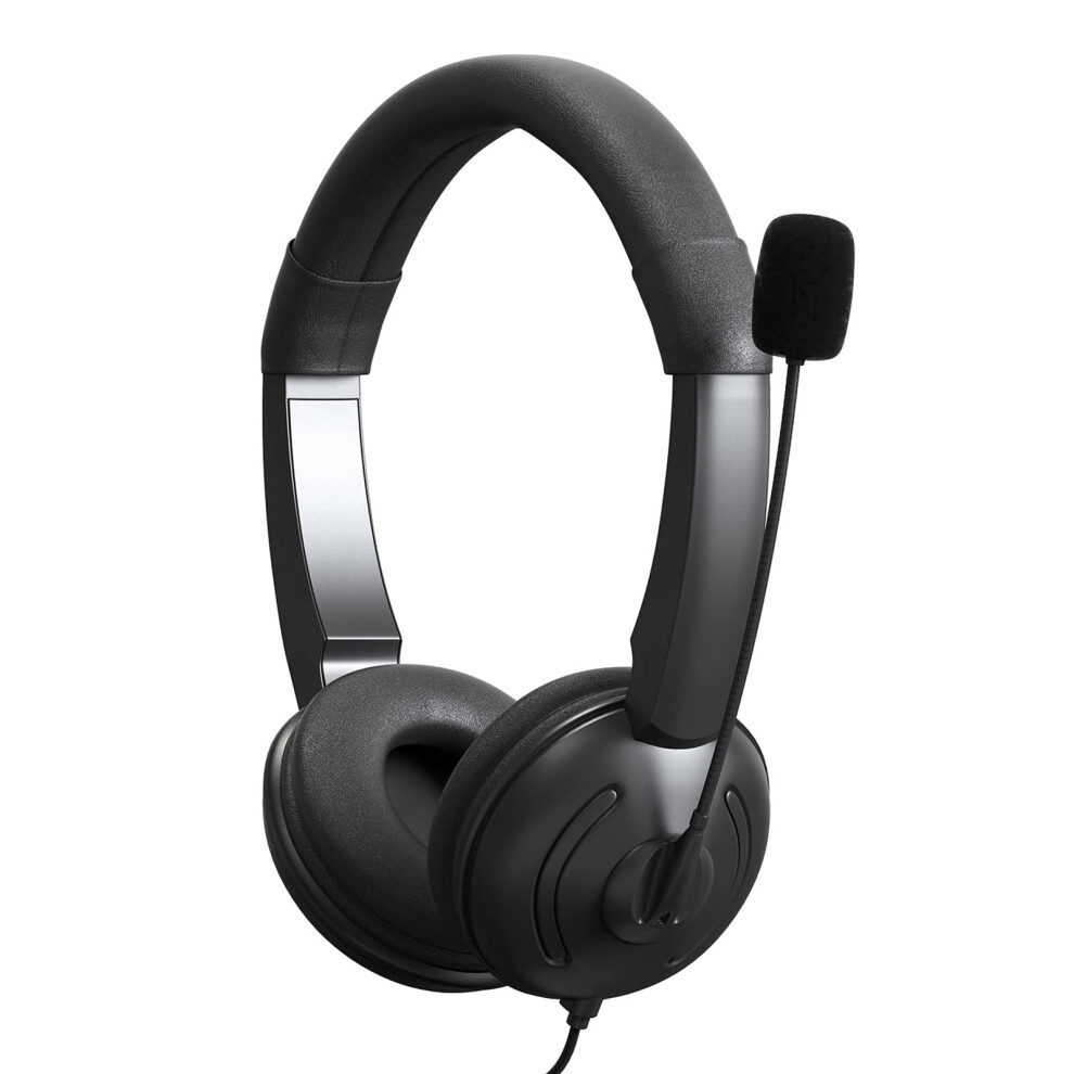 Usb Wired Headset Noise Cancelling Microphone On-Ear With Inline Mic Mute Adjustable Headband Call Center Ready 9084446380132