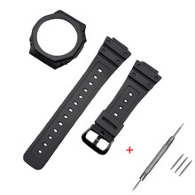 Μαύρο Λουράκι TPU με Ασημένια Αγκράφα για Casio G-Shock GA-2100/2110