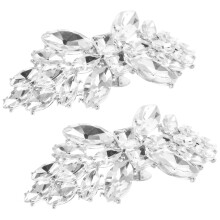 2 Hochzeitsschuh Clips Abnehmbar Weiß 8,00x3,50x1,50cm