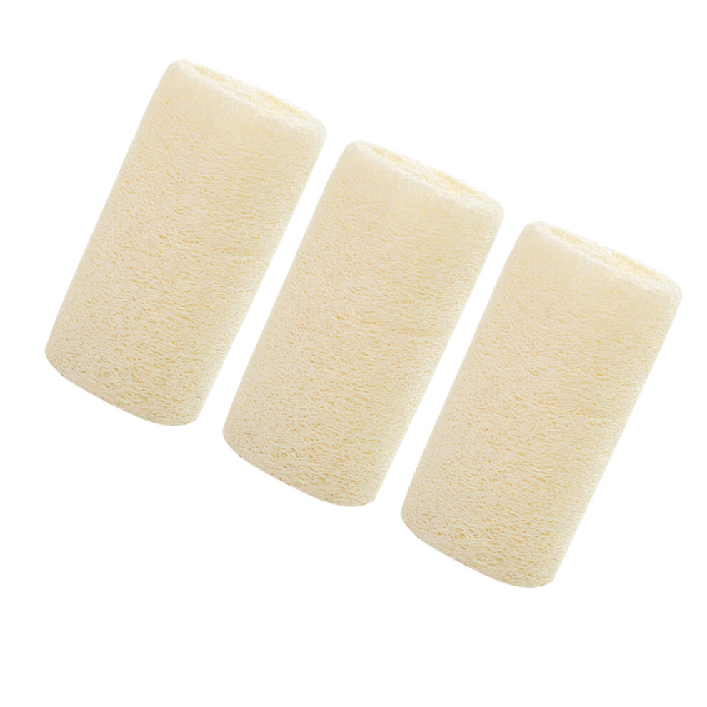 Totority Ivory 3Pcs Soft Loofah Sponge Exfoliator Bath Pads For Smooth Skin