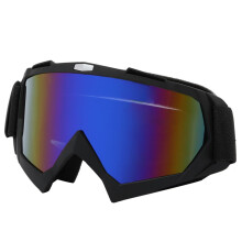 Ski Goggles Windproof Unisex Outdoor Adult Dark Blue Mirror Lens Black Frame