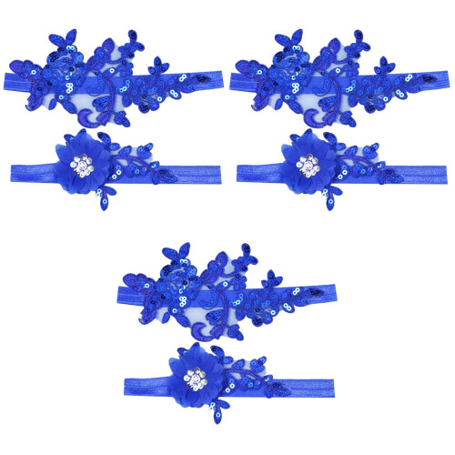 3 Paar Blaue Strumpfhalter Oberschenkelring Beinband 2