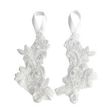 2 Paar Fußkette Mit Perlen Elastisches Blumenmuster