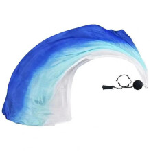 Silk Poi 79x31.5 Inches - Lightweight Dance Silk Scarf With Poi Ball, Flow Arts Prop For Performance, Blue