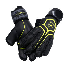 Goalkeeper Gloves Latex Adjustable Non-Slip Unisex Size 8 Thickened Wear-Resistant Black Yellow