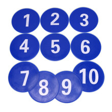 Football Nonslip Floor Marker Numbered Floor Spots Blue Flat Sign Discs For Soccer Basketball Baseball