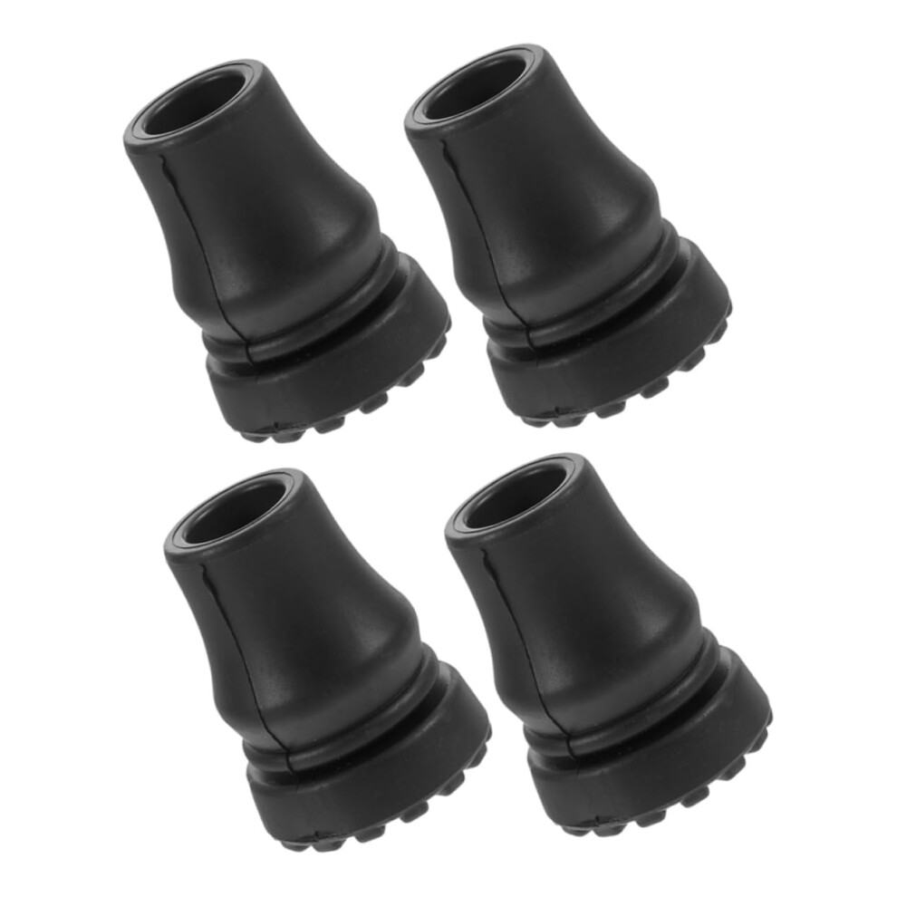 Non-Trekking Pole Tips 4 Pack Shock Absorbing Crutch Pads For Hiking Sticks And Canes Inner Skid Protectors