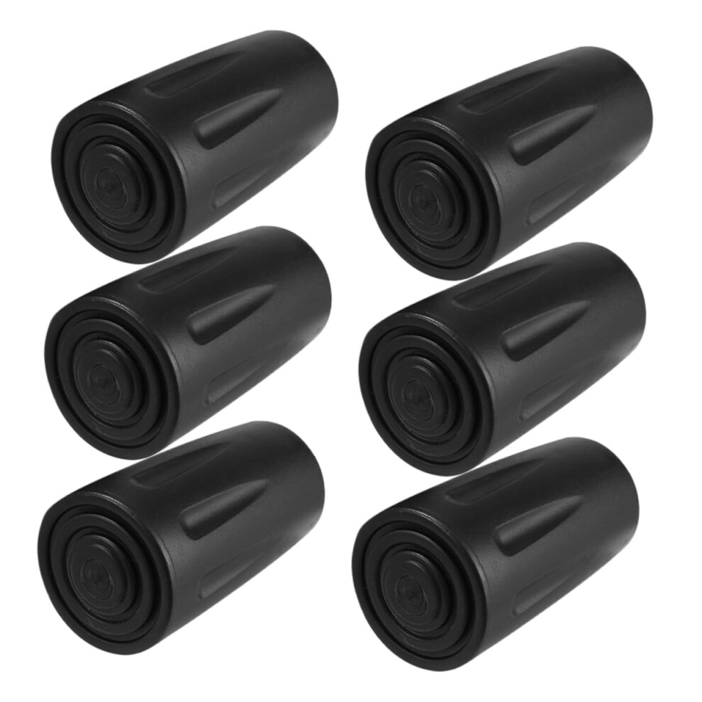 Non-Cane Tips 6 Pcs Anti-Skid Replacement For Walking Sticks And Crutches Outdoor Trekking Daily Use