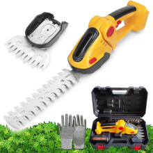 Cordless Hedge Trimmer 24V With 2 Interchangeable Blades, 90-Degree Adjustable Cutter For Garden And Lawn