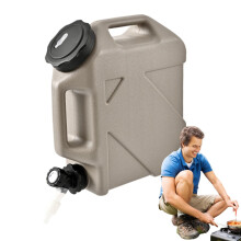 Camping Water Tank 10 Liter With Tap Spigot Khaki Travel Water Container Survival Water Dispenser Camp Bucket