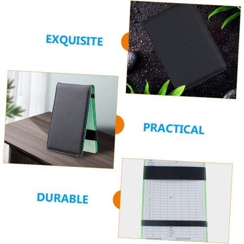 Professional Golf Scorebook PU Scorecard Holder, Compact Notepad, Lightweight Design, Easy Storage, Dust Protection 2