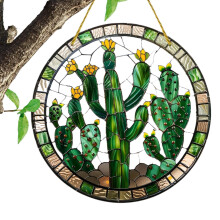 Cactus Sun Catcher Stained Acrylic Window Decor Ornament Decorative Window Wall Art Hanging Sun Catcher For Window