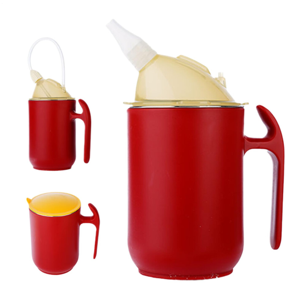 Red Spill Proof Cups For Elderly With Handle, Ergonomic Design, Feeding Cup