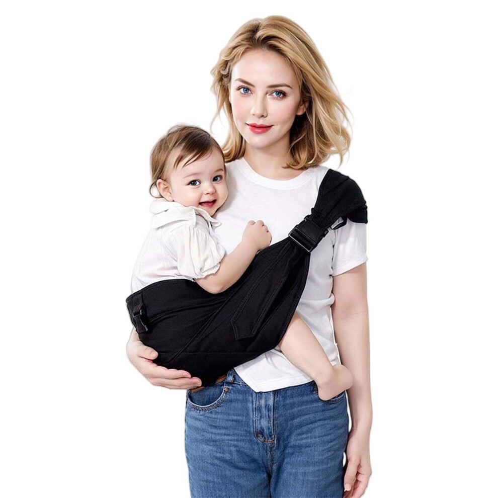 Baby Carrier Sling Newborn To Toddler Carrier, Extra Wide Cozy Strap, Ergonomic Adjustable, 0-36 Months, Black