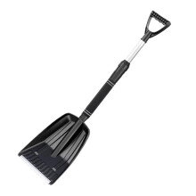 Snow Shovel Removable Car Snow Shovel Aluminum Alloy ABS Multifunctional Thickened Reinforced With Foam Grip Black