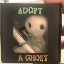 Adopt a Ghost Mini Felt Doll For Halloween Decor, Small Handcrafted Ghost Figurine, Collectible Seasonal Decoration