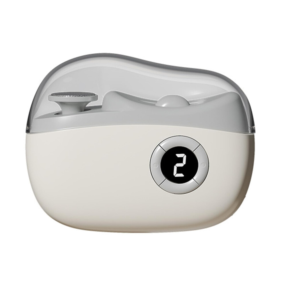White/Gray 2 In-1 Electric Nails Clippers With Automatic Cutter And Nail File Fingernail Trimmer