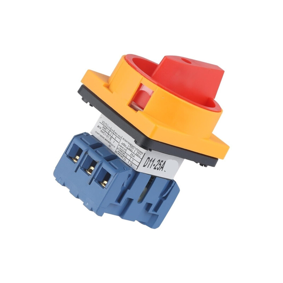 D11-25 Rotary Switch 25A 1-Phase Cam Changeover Selector, 2-Position, 4-Terminal, Padlock 9354506250652