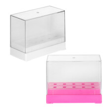 2Pcs Assorted Color Nail Drill Bits Organizer Box Plastic Storage