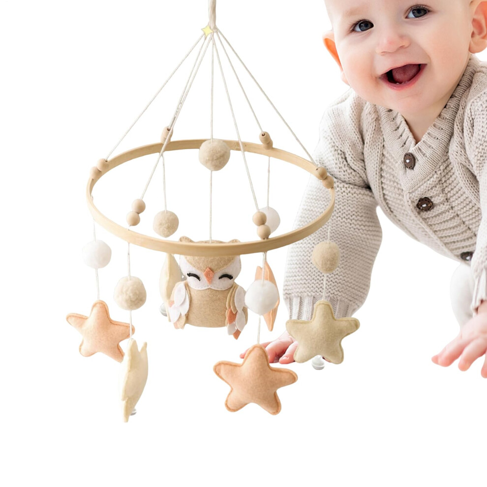 Baby Crib Mobile Felt Neutral Toys, Handmade Felt Toy, Neutral Bedding Design, Fits Standard Cribs, Boy Nursery Decor