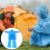 3 Sets Regenmantel Set Transparenter Poncho Himmelblau Kunststoff 4