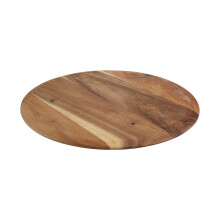 Baroque Round Pizza / Serving Board 35 X 1.5 cm Rustic Acacia Wood, Round Serving Tray for Pizza, Cheese, Antipasti