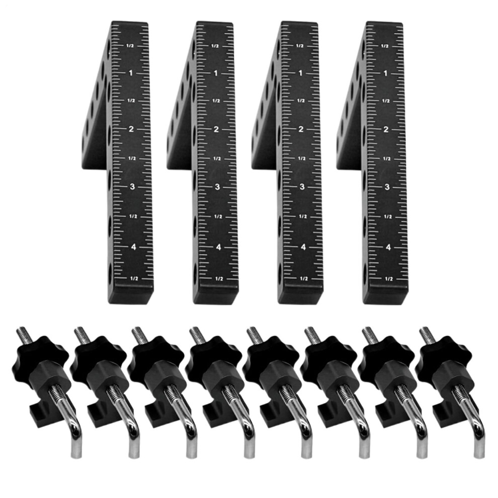Right Angle Clamps Aluminium Alloy Frame 90 Degree Positioning For Cabinets Drawers Boxes 120Mm 12-Piece Black 9084446384567