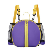 Basketball Shoulder Bag With Two Sides Mesh Pockets For Soccer Ball Storage, Adjustable Waterproof Double Strap, Purple