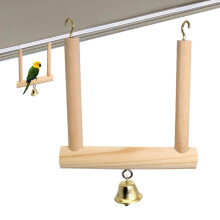 Wood Bird Play Gym Stand Swing Parrot Cage Playstand For Lovebirds Small Parakeets Pine Wood Bird Swing