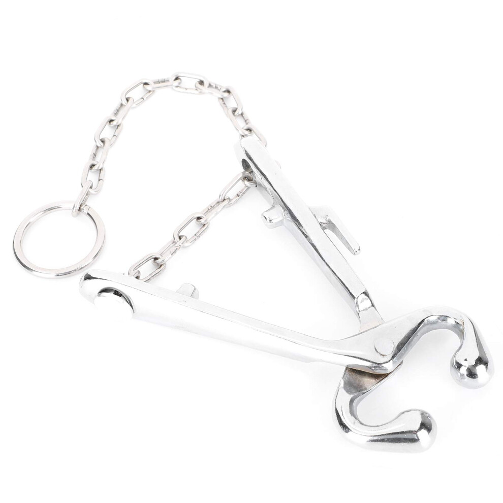 Bull Nose Ring Stainless Steel For Cattle - Cow Nose Pliers With Chain Traction Clamp For Farm Ranch Veterinary 9084446385298