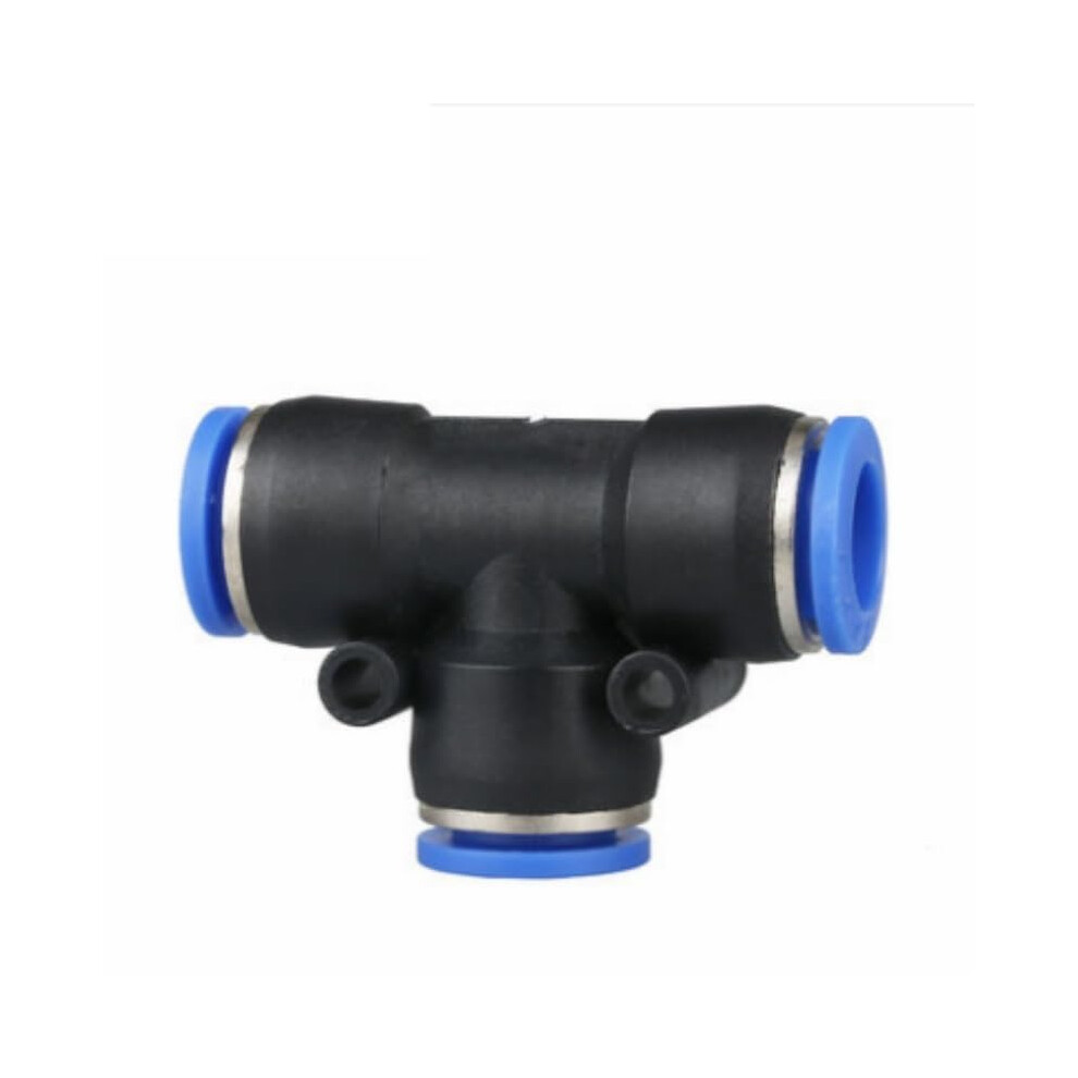 Push In Tee 3-Way Fitting Pe4 Plastic Pneumatic Quick Fitting Set, 5 Pieces 6/8/10/12Mm (5/32-1/2 Inch) 9016109380142