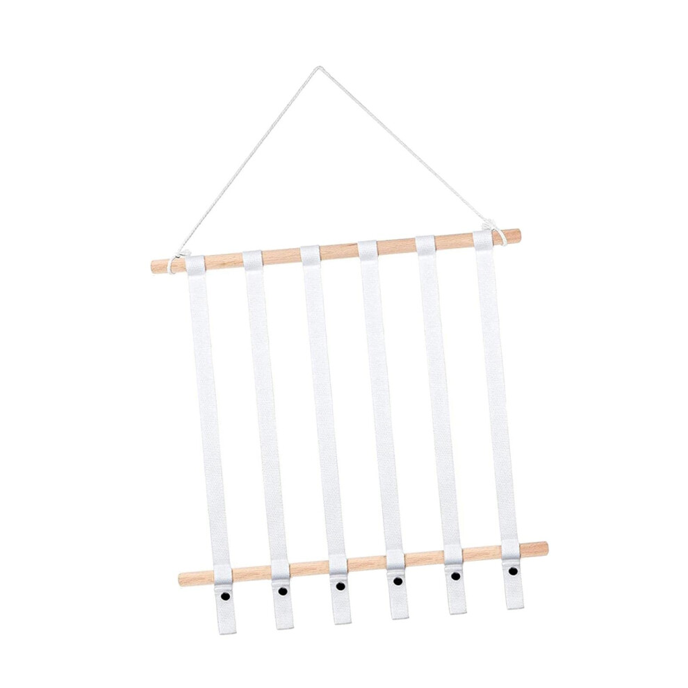 Minimalist Headband Storage Wall Mount Display Rope Hair Bow Organizer For Wall Door Nursery Jewelry White