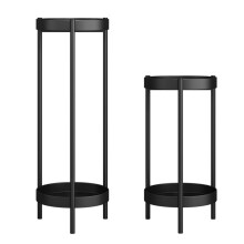 Metal Plant Stand Indoor Outdoor Plants, Wrought Iron Rustproof Shelf, Black Pot Holder For Living Room Balcony Garden