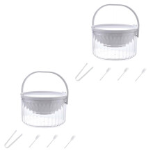 Ice Chilled Serving Bowl Acrylic Dip Bowl On Ice 7.02 X 2.73 In White 2-Piece Set Silicone Salad Bowls For Smoothies