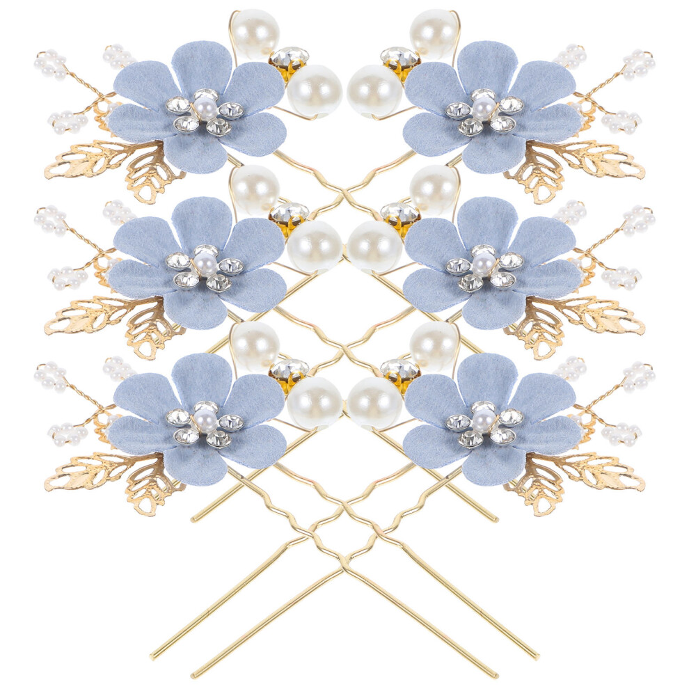 12 Stuks Bruids Haarspeld Parel U-Vormige Haarspeld-image