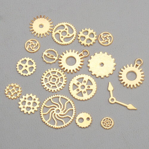 1 Pack Gouden Legering Steampunk Tandwiel Hanger Accessoire 1