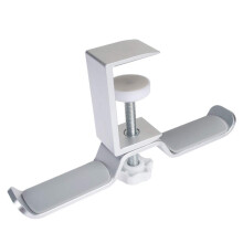 Headset Bracket Hanger Metal Wall Clamp Hook Rotatable Double Earphone Stand Desktop Mount Aluminum Alloy Frame White