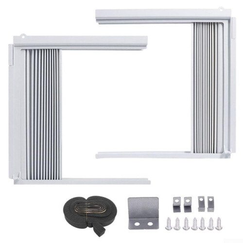 Adjustable AC Side Panel Kit With Frame Set For Window AC Units ABS+PVC Material Heat-Insulating Wind-Blocking Seal