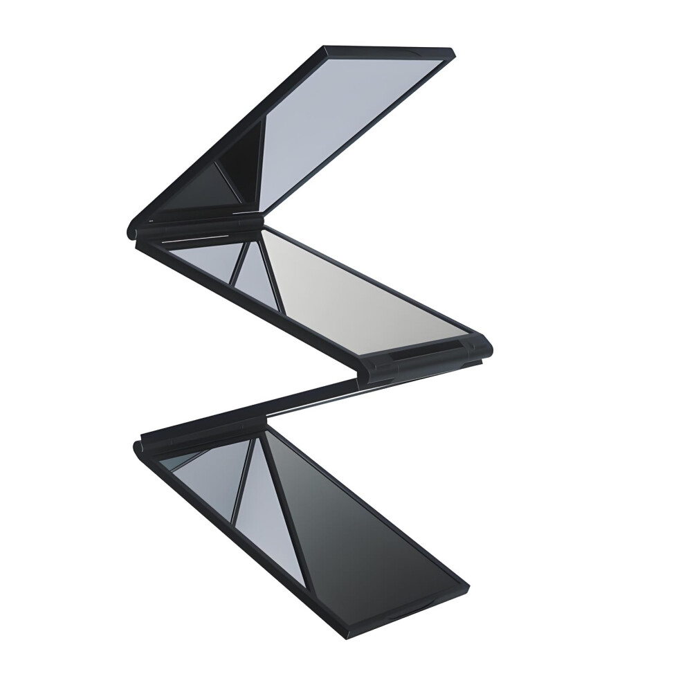 4 Way Mirror 360 Degree Rotating Handheld And Desktop Expandable Makeup Mirror Tri-Fold Panels For Makeup And Haircut