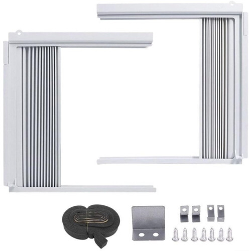 Adjustable AC Side Panel Kit With Frame Set For Window AC Units ABS+PVC Material Heat-Insulating Wind-Blocking Seal 1