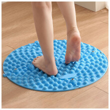 Foot Massage Mat Acupressure Reflexology Mat, Spliceable Pressure Point Foot Pad, Anti Fatigue Round Blue 55 Cm
