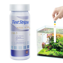 Pool And SPA Test Strips, 50 Strips, Water Testing Paper, pH Total Alkalinity Acid-Base For Residual Chlorine